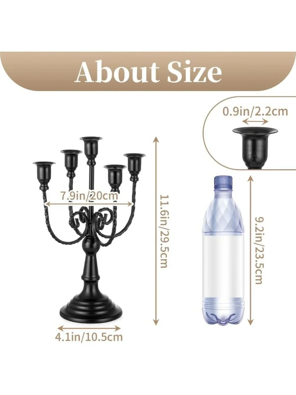 Elegant Black 5-Arms Halloween Candelabra Candle Holder for Spooky Decor